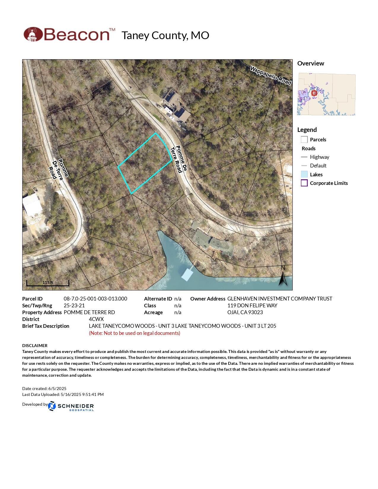 Lot 205 Lake Taneycomo Woods Property Photo 1