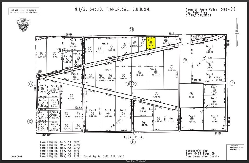 0 Stoddard Wells Parcel #0463-092-02 Road Property Photo 1