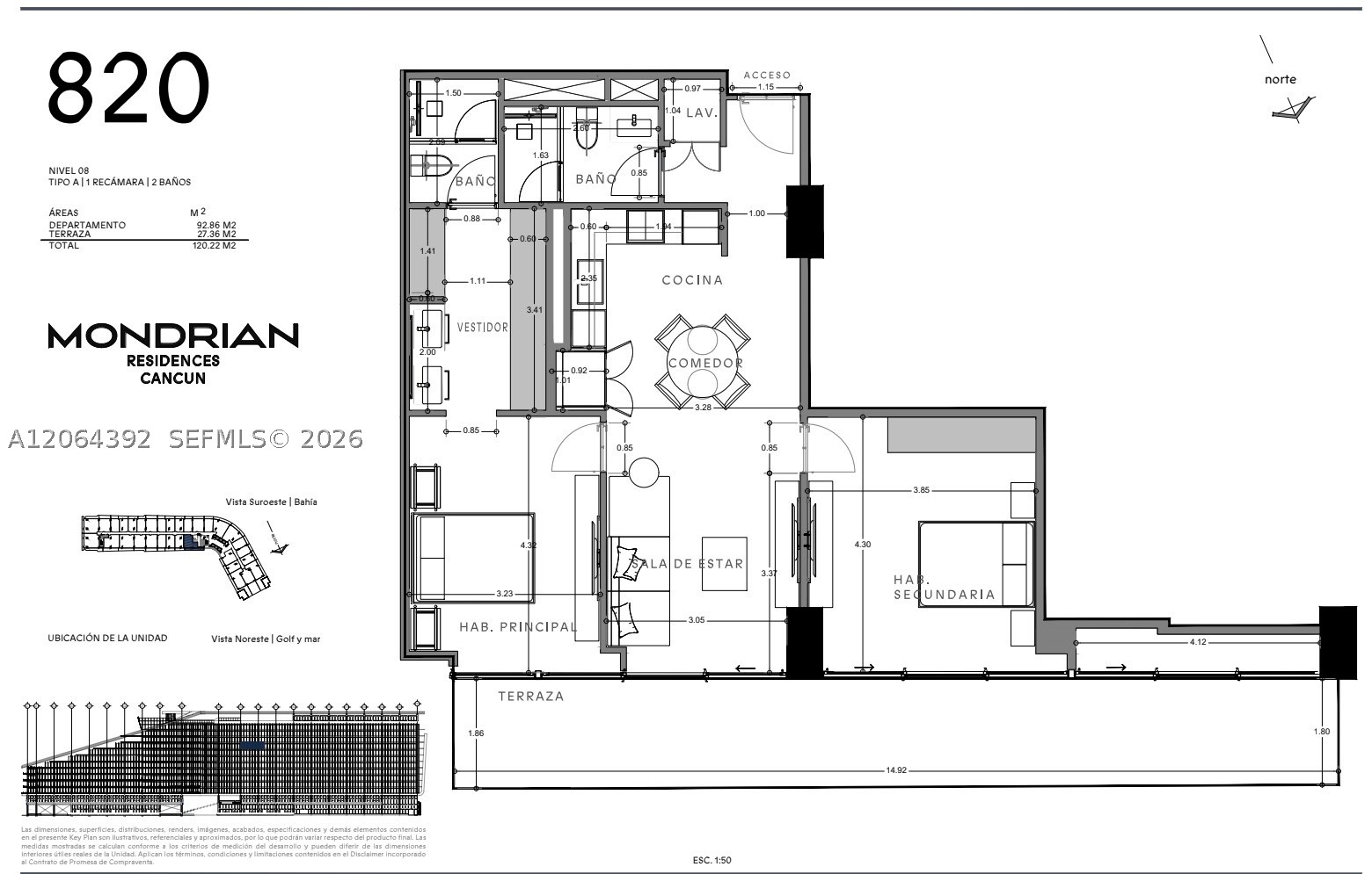 Mondrian Residences Cancun A-820 Property Photo 13