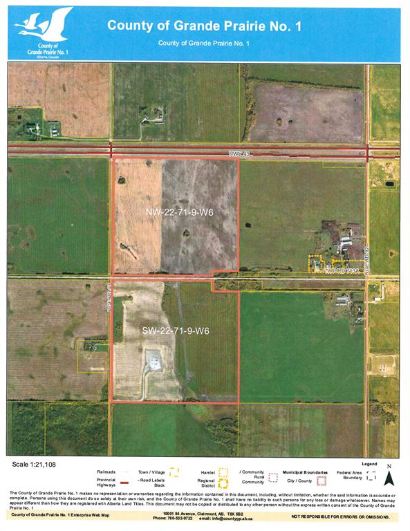 W 1/2 22-71-9-w6 43 Highway Property Photo